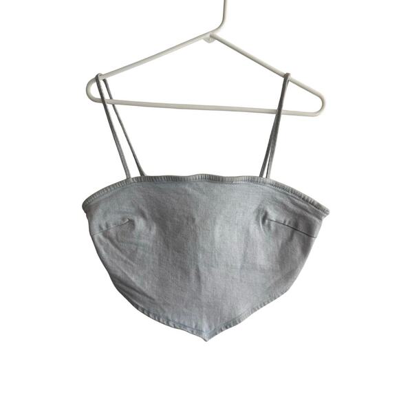 Zara Denim Bandana Spaghetti Strap Top Y2K size Large NWT - Picture 7 of 9